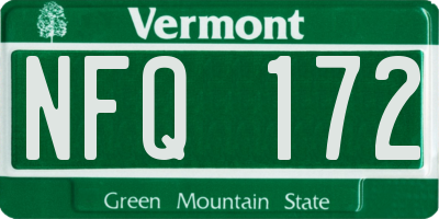 VT license plate NFQ172
