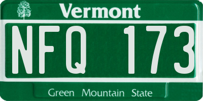 VT license plate NFQ173