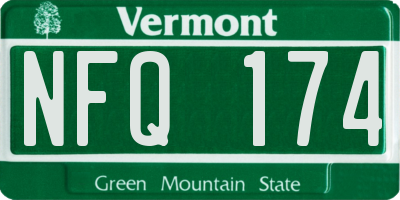 VT license plate NFQ174