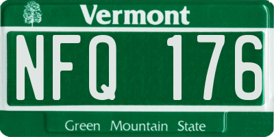 VT license plate NFQ176