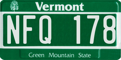 VT license plate NFQ178