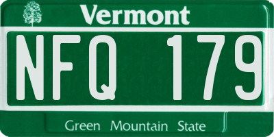 VT license plate NFQ179