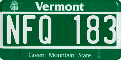 VT license plate NFQ183