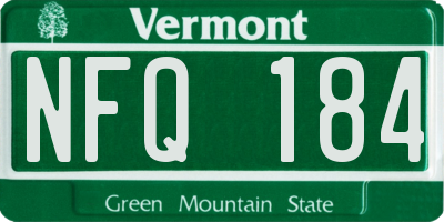 VT license plate NFQ184