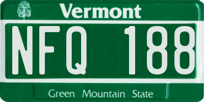 VT license plate NFQ188