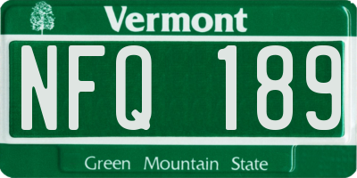 VT license plate NFQ189