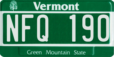 VT license plate NFQ190