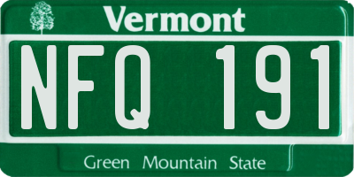 VT license plate NFQ191