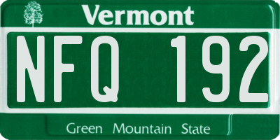 VT license plate NFQ192