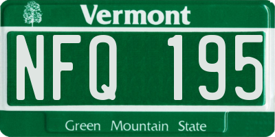 VT license plate NFQ195