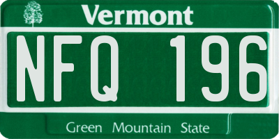 VT license plate NFQ196