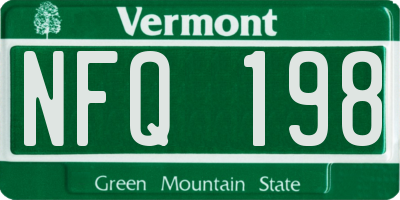 VT license plate NFQ198