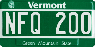 VT license plate NFQ200