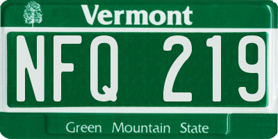 VT license plate NFQ219