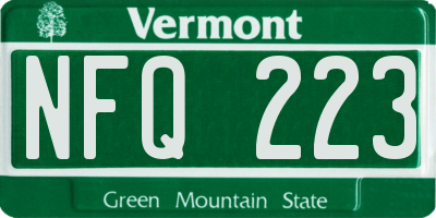 VT license plate NFQ223