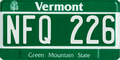 VT license plate NFQ226