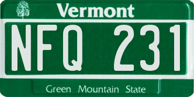 VT license plate NFQ231