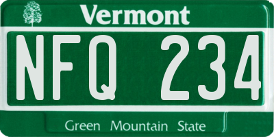VT license plate NFQ234