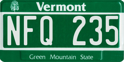 VT license plate NFQ235