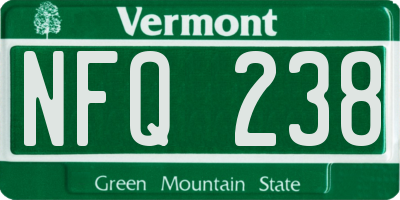 VT license plate NFQ238