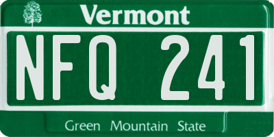 VT license plate NFQ241