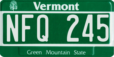 VT license plate NFQ245