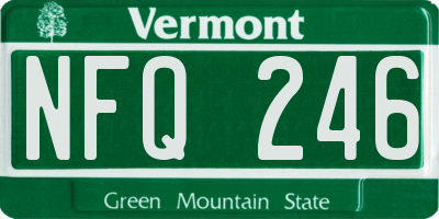 VT license plate NFQ246