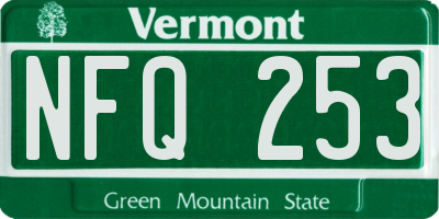 VT license plate NFQ253