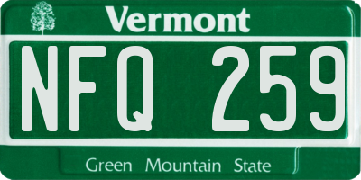 VT license plate NFQ259