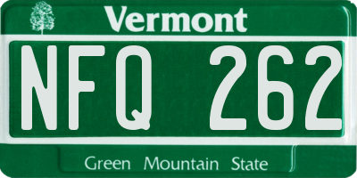 VT license plate NFQ262