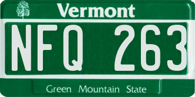 VT license plate NFQ263