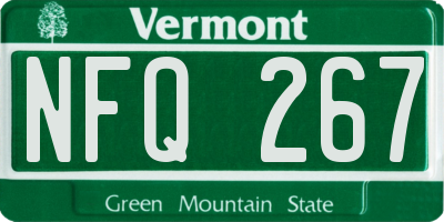 VT license plate NFQ267