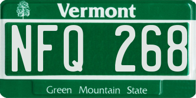 VT license plate NFQ268