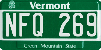VT license plate NFQ269
