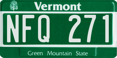 VT license plate NFQ271