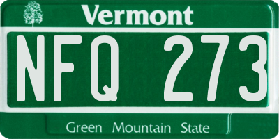VT license plate NFQ273