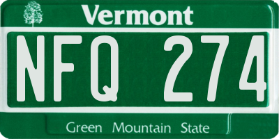 VT license plate NFQ274
