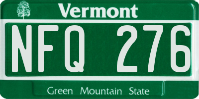 VT license plate NFQ276