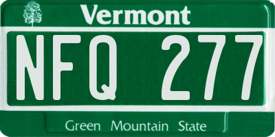 VT license plate NFQ277