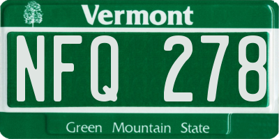 VT license plate NFQ278