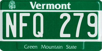 VT license plate NFQ279
