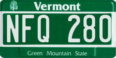 VT license plate NFQ280