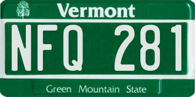 VT license plate NFQ281
