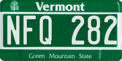VT license plate NFQ282