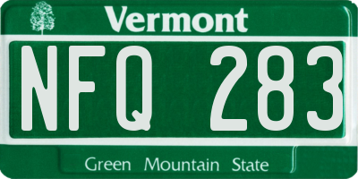 VT license plate NFQ283
