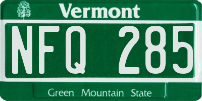 VT license plate NFQ285