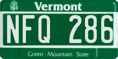 VT license plate NFQ286