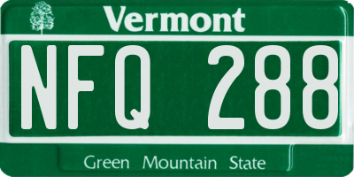 VT license plate NFQ288