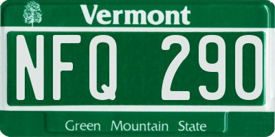 VT license plate NFQ290