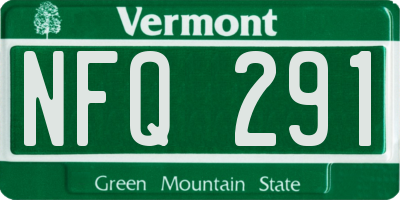 VT license plate NFQ291